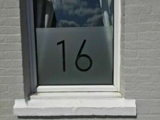 WINDOW FROSTING FILM, WINDOW ETCHING CUT TO SIZE DOOR NUMBER WINDOW FROSTING