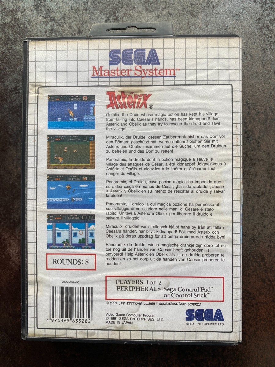 Asterix – Sega Master System – Version PAL – Avec Boîte – État Correct