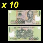 10 Pieces Lot Vietnam Dong 100K 100000 Banknotes in Vietnam VND UNC