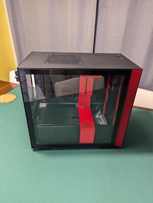 NZXT H210i Mini-ITX Computer Case, Black/Red, Tempered Glass