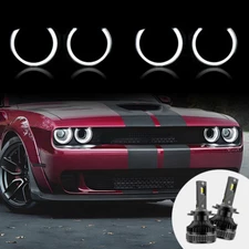 VLAND Headlights+LED Kits For Dodge Challenger SRT Hellcat Coupe SE RT 2015-2023