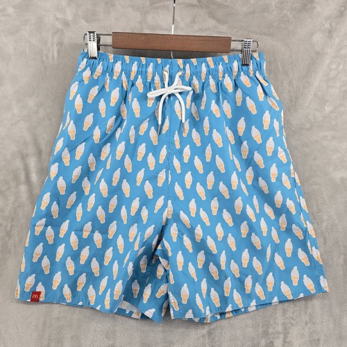 NWT McDonald's Size L Ice Cream Cone Swim Shorts Blue