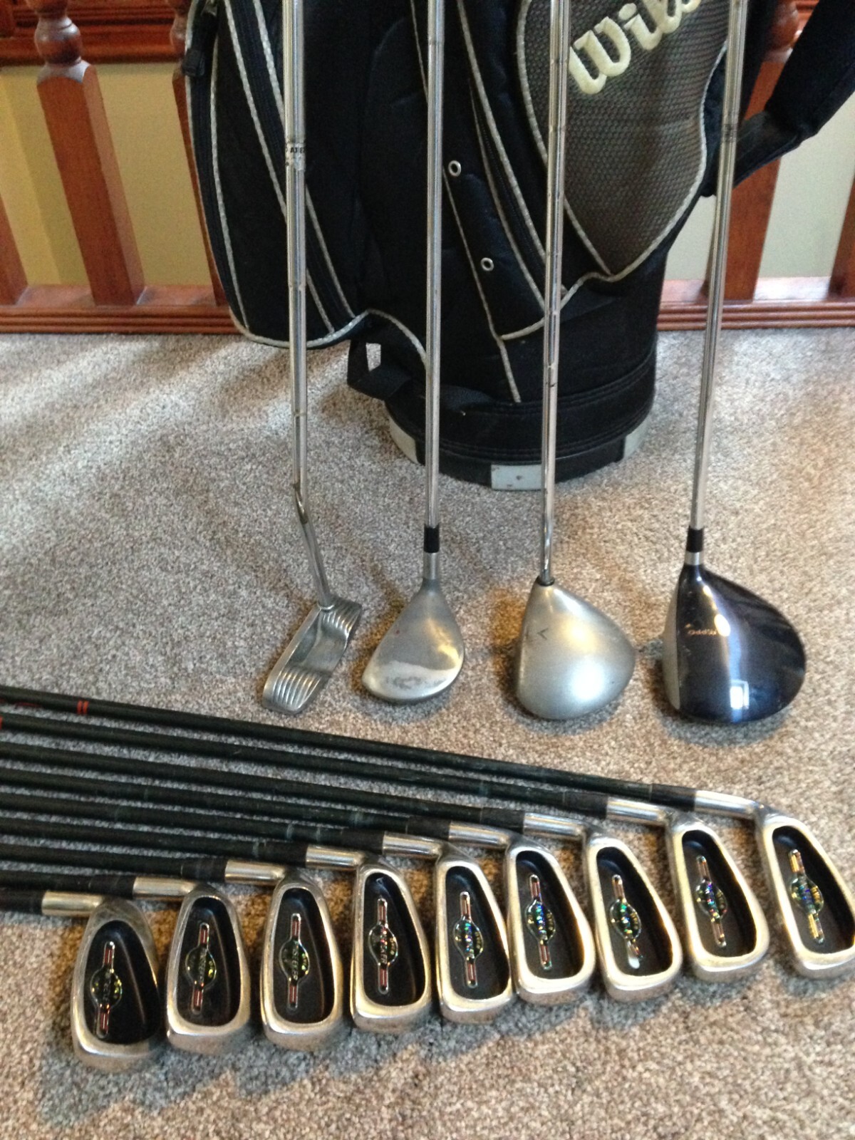 Left Handed PINSEEKER, Callaway, Hippo GOLF SET, WILSON GOLF BAG