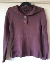 Mew Dusky Pink Chunky Knit Long Sleeved Womens Jumper, Size UK L (12-14)