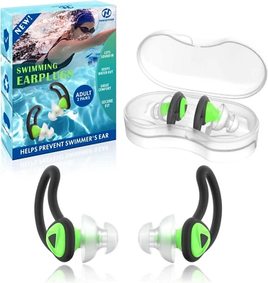 BESUCHE DEN HEARPROTEK-STORE [2 Paare] Ohrstöpsel Schwimmen, Hearprotek Silicon Wasserdichte Schwimmer Ohrstö