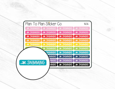 1606~~Swimming Planner Stickers.