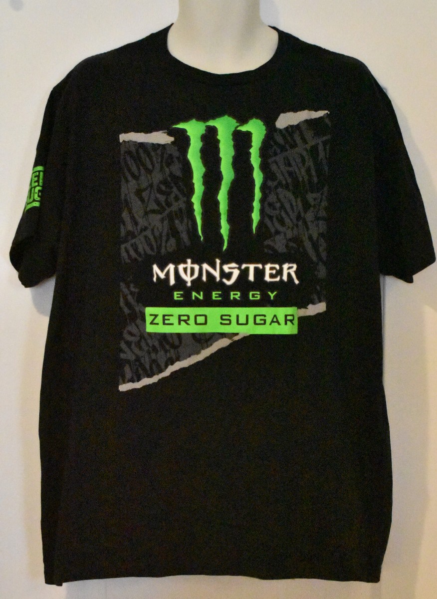 Monster Energy zero sugar Black T-Shirt Size XL | eBay