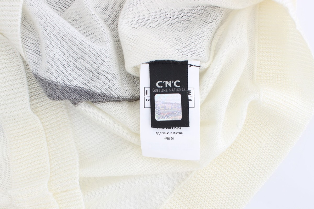 C'N'C COSTUME NATIONAL Sweater Cardigan Gray White Wool Blend s