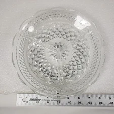 Vintage Anchor Hocking Wexford Clear Glass Divided 3 Section Relish Dish 8+"