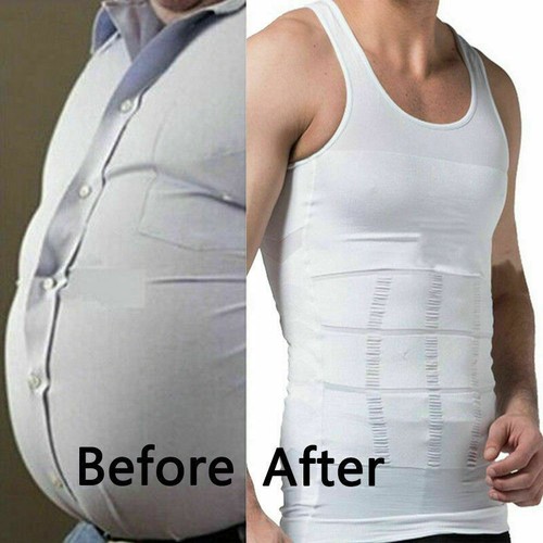 Men Compression Shirt Sleeveless Body Shaper Base Layer Slimming Tank Top Vest - Picture 11 of 39
