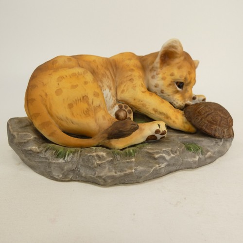 Leopard And Turtle Figurine Homco 1985 Masterpiece Porcelain 7.5”x 4” SIJK1 - Picture 6 of 11