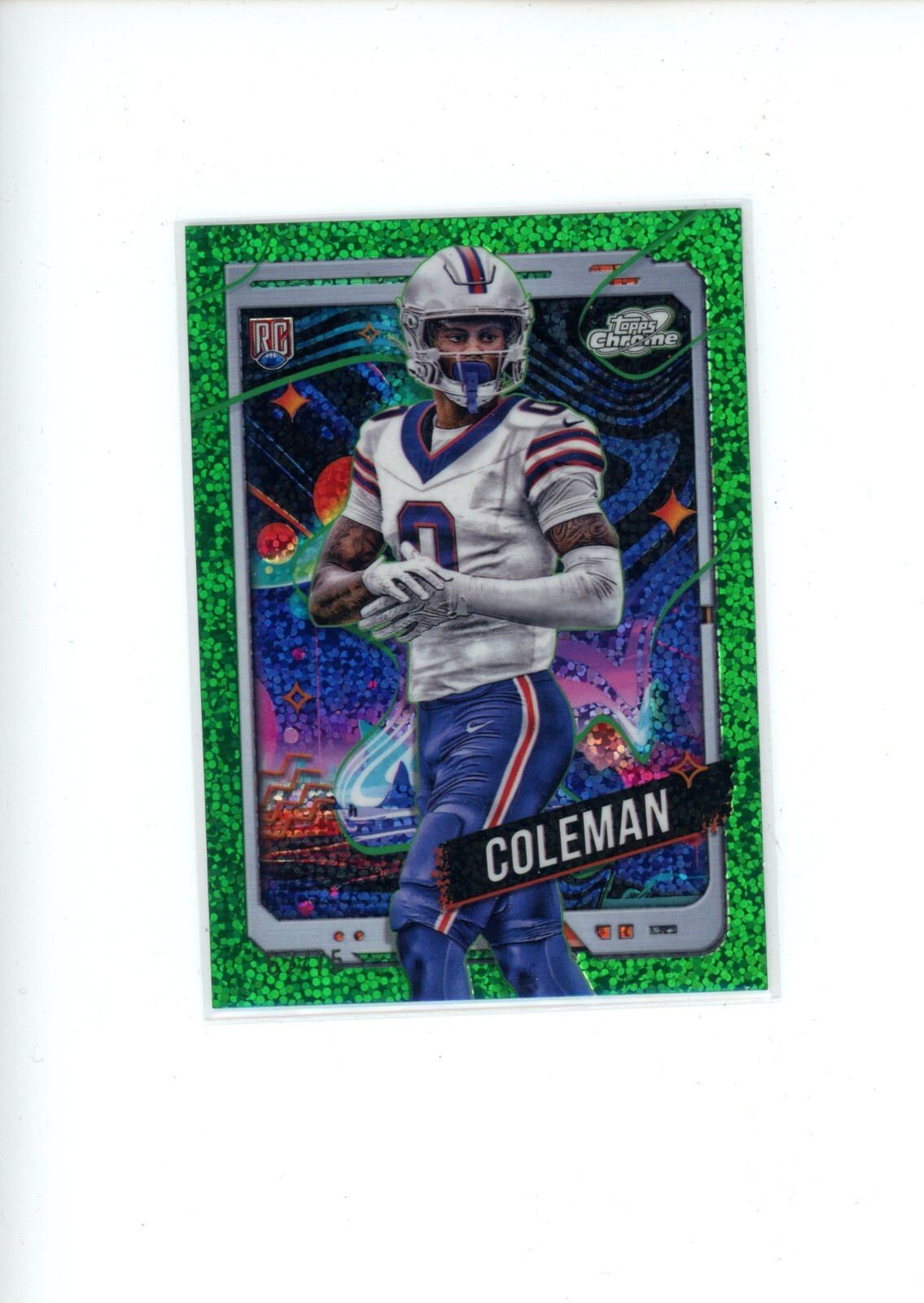 2024 Topps Chrome Cosmic Keon Coleman #111 Rookie Green Space Dust Refractor /75