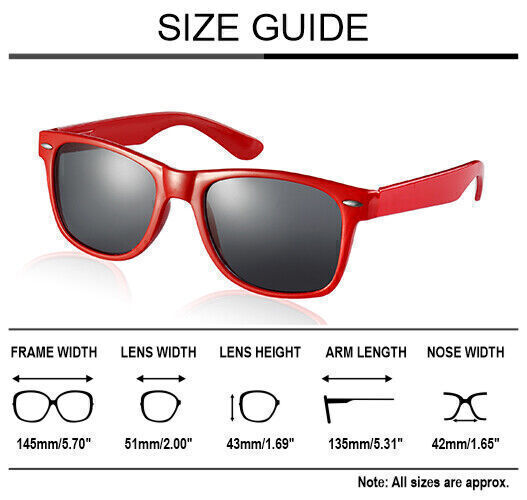 Red Retro Drifter Sunglasses UV400 Summer Shades 80s Glasses Unisex ...