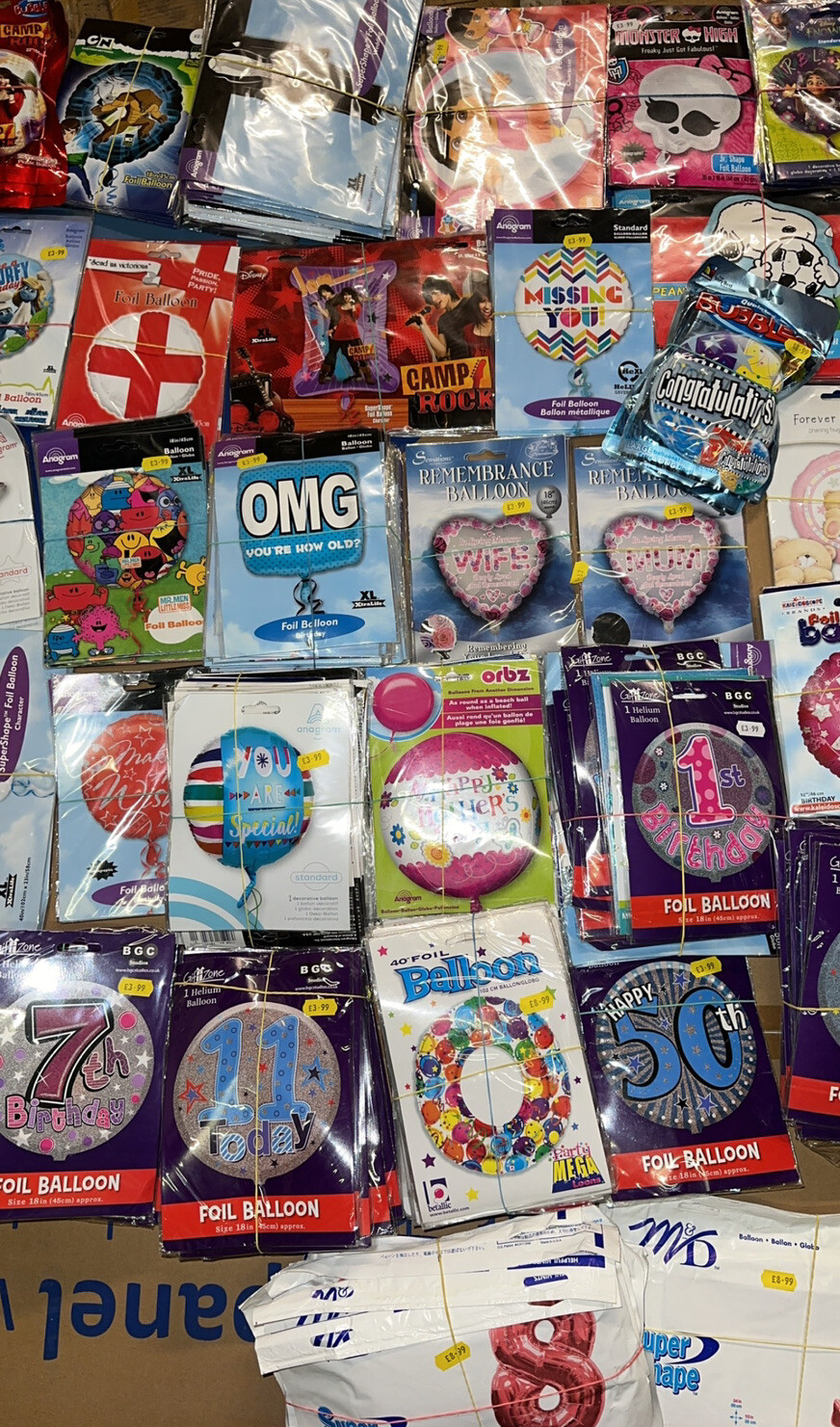 Mega Lot Of 100 Mixed Foil Balloons Wholesale Job Lot Clearance eBay