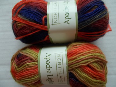 Northland Apache Light  gradient 100% wool yarn, Soulful, lot of 2 (153 yds ea)