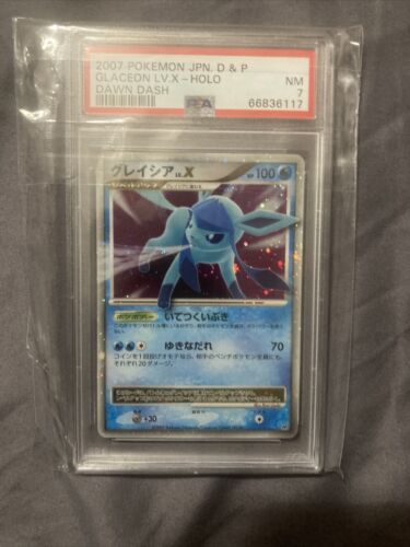 2007 Pokemon Card Japanese Dawn Dash Unlimited Glaceon Lv.X Holo PSA 7 NM - Picture 1 of 2