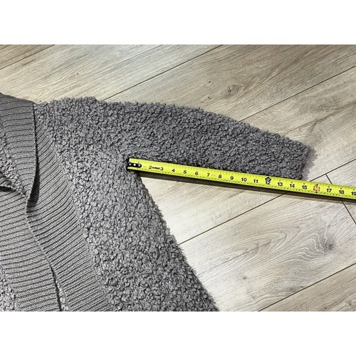Express Women's Fuzzy Knit Cardigan Open Front Size XS Shawl Collar Gray - Picture 10 of 13