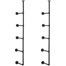 Industrial Pipe Shelf 5 Tier 2PCS 11.8in W Wall-Mount Planks NOT Included