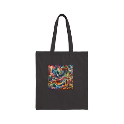 Cotton Canvas Tote Bag with print pyschedelllic