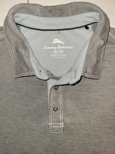 Tommy Bahama Polo Shirt Mens XL Gray Golf Tyocell Tencel Polyester Short Sleeve. - Picture 2 of 7