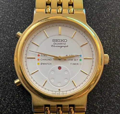 Seiko 8M26-7099 'Dancing Hands' Man's Quartz Chronograph Wristwatch | eBay