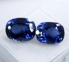 15 Ct Natural Kashmiri Blue Sapphire Cushion Cut Certified Loose Gemstone Pair