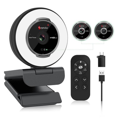 Streaming Webcam With Microphone 1080p 60fps Usb Web Cam With Ring Light And Re