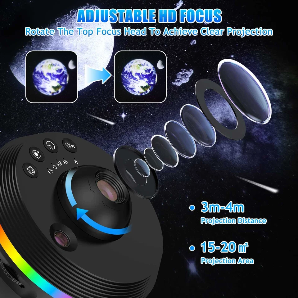 LED Sternenhimmel Projektor HD Planetarium Nachtlicht 13 in 1 Galaxy Film Discs - Bild 4 von 4