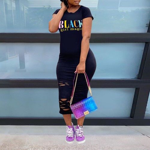 New Summer Women Casual Bodycon Letter 