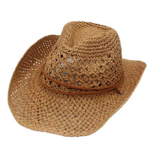 Vintage Western Cowboy Sun Hat Men Women Straw Hat Outdoor Travel Ethnic Style G