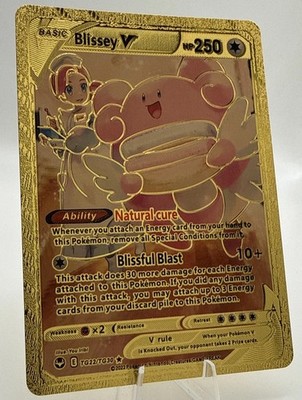 Blissey V TG22/TG30 Gold Textured Metallic Foil Custom Pokemon Card