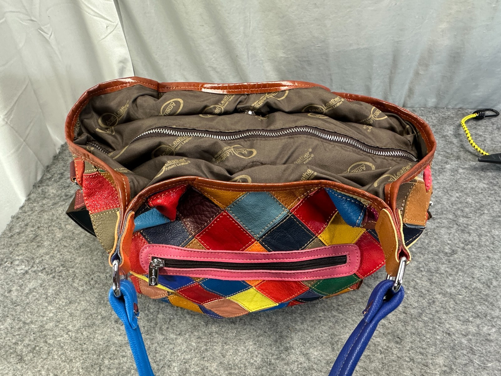 Ameri Leather Flower Patchwork Bag / Purse, Hobo … - image 10