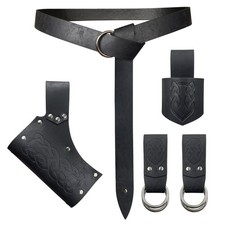 5 Pieces Medieval Belt Costume Accessories Renaissance Skirt Hike Viking Horn...
