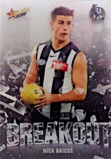 2025 SELECT BREAKOUT ACETATE NICK DAICOS COLLINGWOOD #B16 AFL FOOTBALL CARD