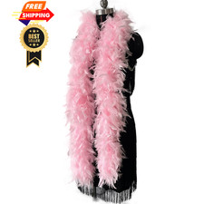 2 Yards 80g Turkey Chandelle Feather Boa for DIY Craft,Party 80g, Light Pink