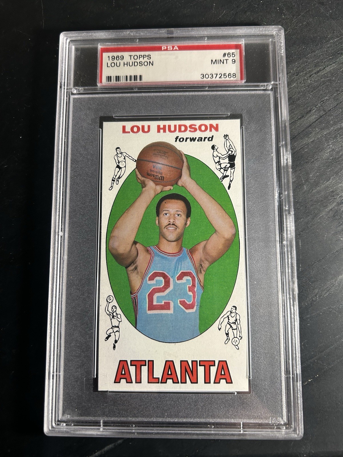 1969 Topps #65 Lou Hudson RC PSA 9 Atlanta Hawks MINT