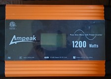 Ampeak 1200W Pure Sine Power Inverter, 17 Safe Protections Inverter DC 12V