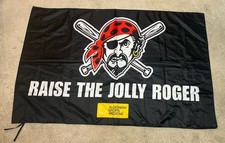 Pittsburgh Pirates Raise The Jolly Roger Big Flag 54"  x  35" ASM Ad Bucco Logo