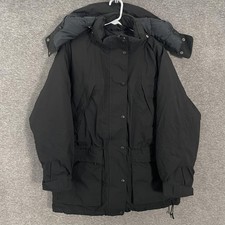 Eddie Bauer Coat Mens Large Black Gore-Tex Ridge Line Down Parka Hooded