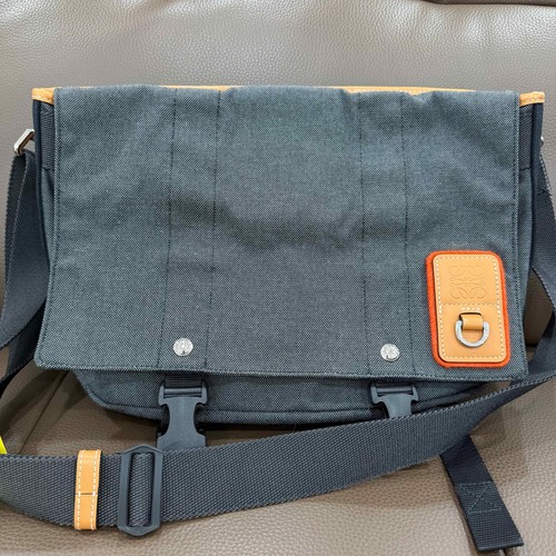 Eye/Loewe/Nature Black Canvas Shoulder Bag Unisex #E7JA