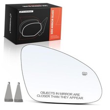 Right Passenger Side Heated Mirror Glass with Backing Plate - Compatible with