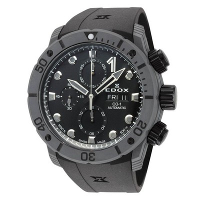 Edox Men's CO-1 45mm Automatic Chronograph Watch 01125-CLNGN-NING