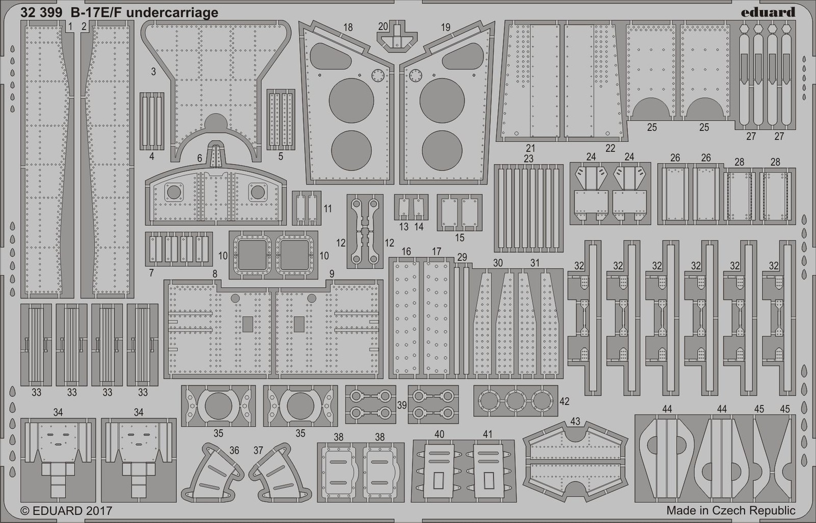Eduard Accessories 32399 - 1:32 B-17E/F Undercarriage For Hkm - Etched Set - New