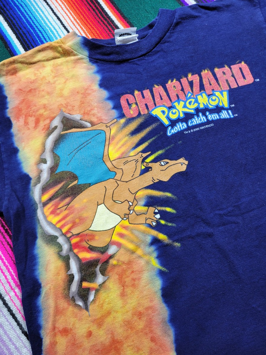 00’s Nintendo POKEMON CHARIZARD T-SHIRT Vintage 2000 Pokemon Charizard Official Nintendo Tie Dye T