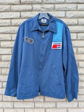 Rare Vintage Riverside Men’s 44 Large Pepsi Jacket Uniform Blue Logo USA 1980s