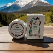 2PK Dove Limited Edition PEPPERMINT BARK Bar Soap 3.75oz@ & Body Scrub 3.5 Oz