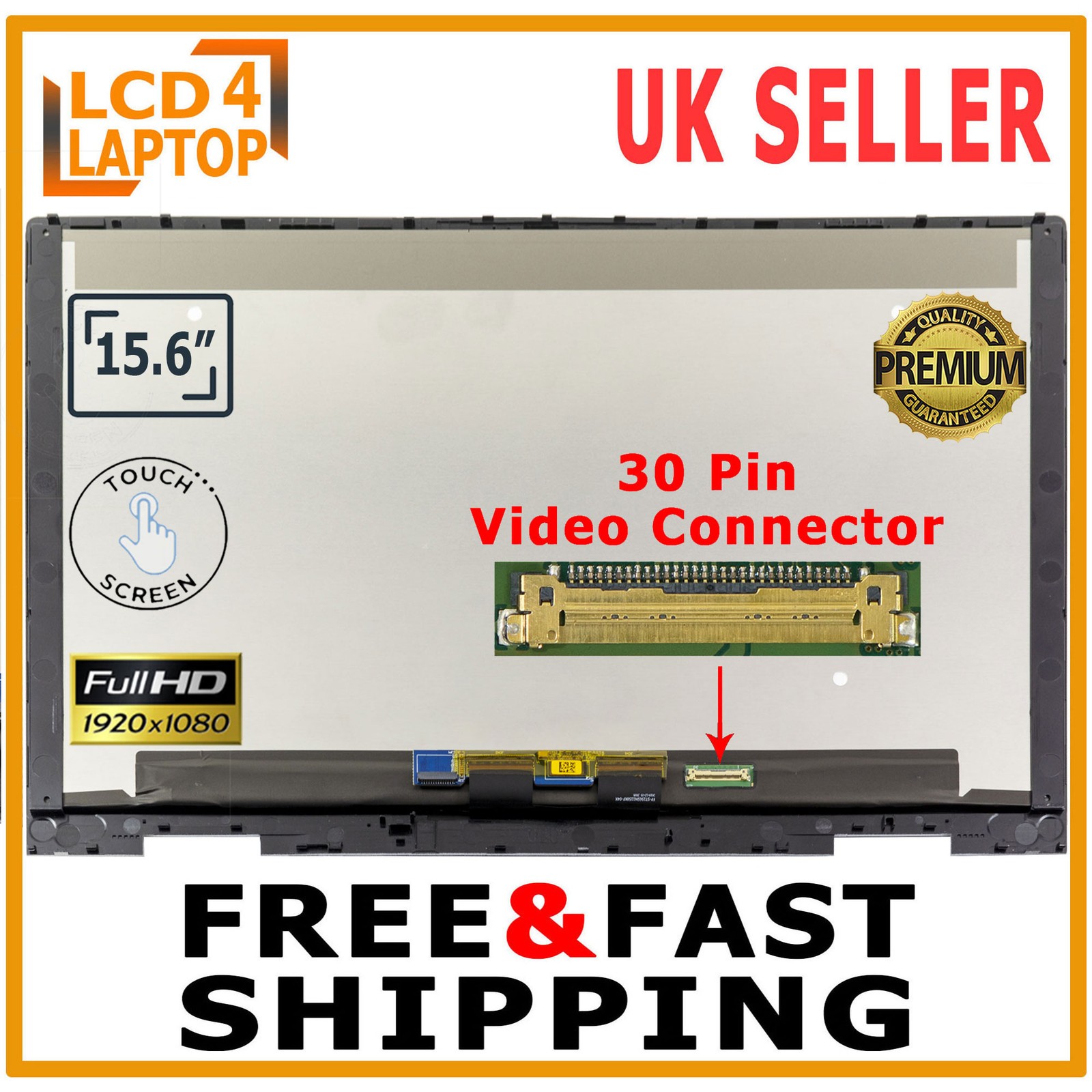 For HP ENVY X360 15M-ED Series Silver Frame 15.6"" FHD Screen Assembly & PCB