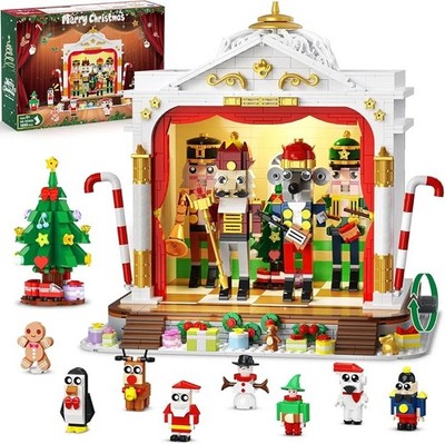 Christmas Nutcracker Theater Building Set with Light, Building Blocks: New 