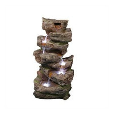 Image of Tranquility Aspen Falls Mains Power Garden Founatin Water Feature Wood Effect