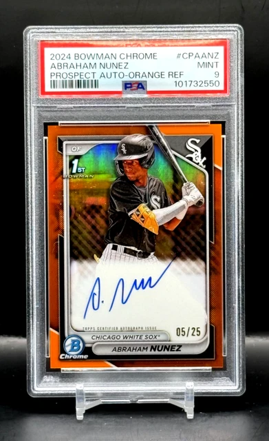 2024 Bowman Chrome Abraham Nunez First Bowman RC Auto Orange #CPA-ANZ /25 PSA 9